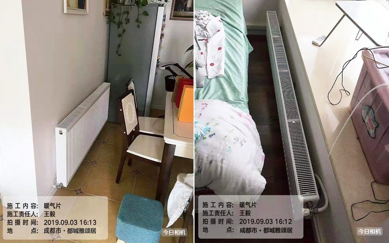 【都城雅颂居4-2605】意大利贝雷塔明装暖气片安装施工