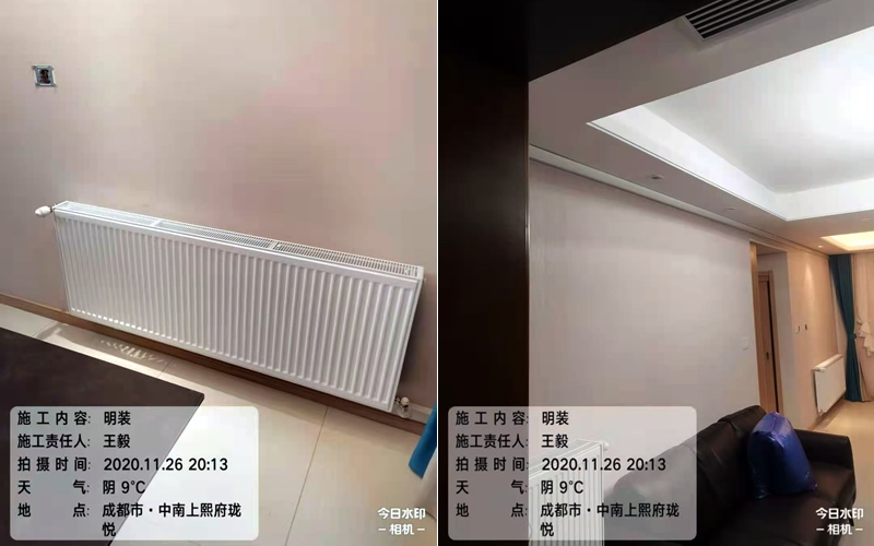 【中南上熙府珑悦1-1703】德国威能明装暖气片安装施工