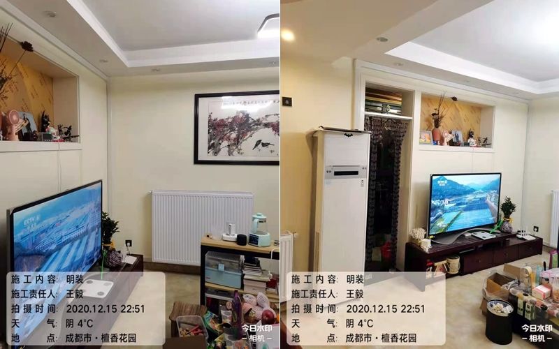 【檀香花园3-1502】德国威能明装暖气片安装施工