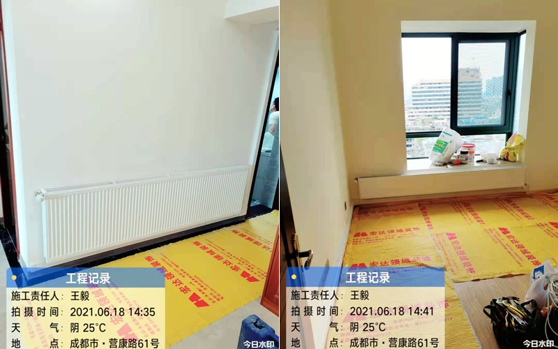 【凯瑞花都1-3-13】德国威能明装暖气片安装施工