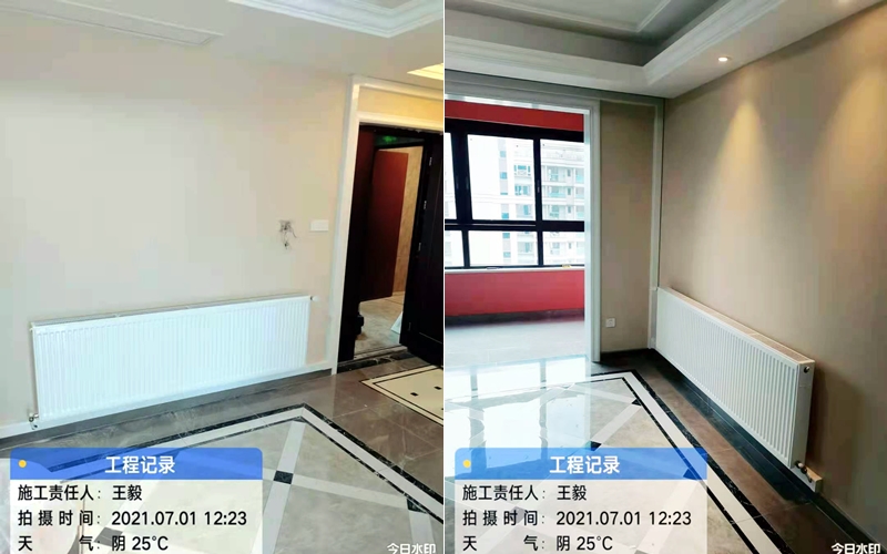 【绿地新里城4-1603】德国威能明装暖气片安装施工