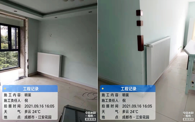 【江安花园29-1-9--】德国威能明装暖气片安装施工