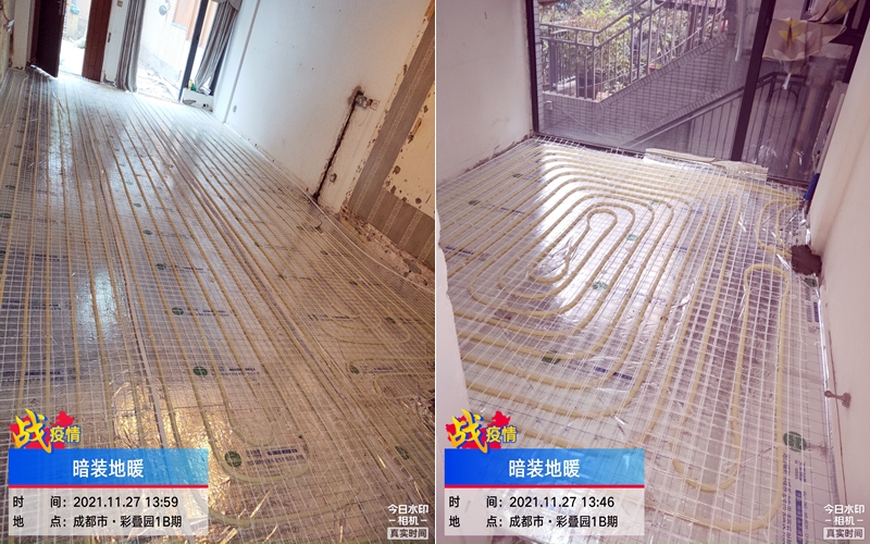 【彩叠园1B期102栋-4-102】德国威能地暖安装施工案例