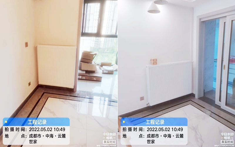 【中海云麓世家8-1302】德国威能明装暖气片安装施工