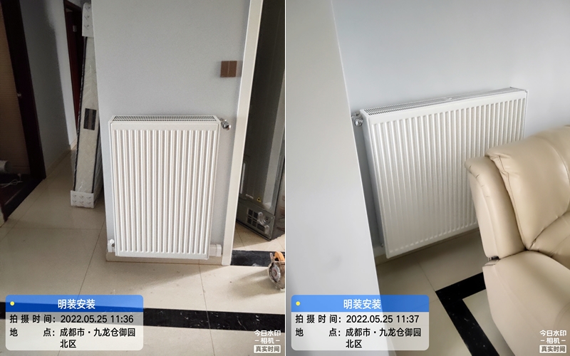 【九龙仓御园34-902】德国威能明装暖气片安装施工