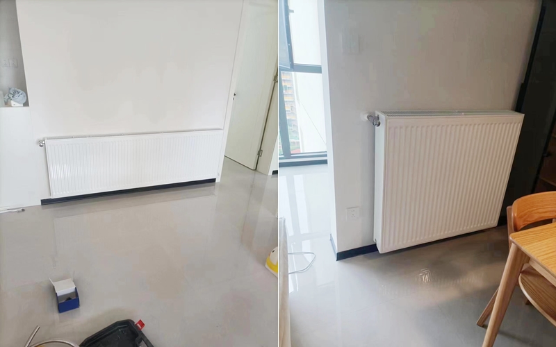 【半城云邸1-1---】德国威能暗装暖气片安装施工